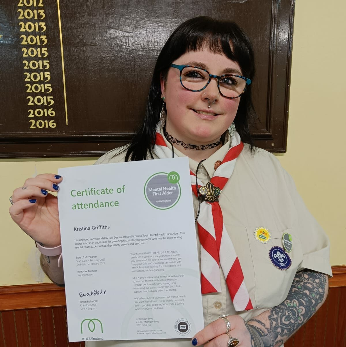 Training success for Leader Krissy